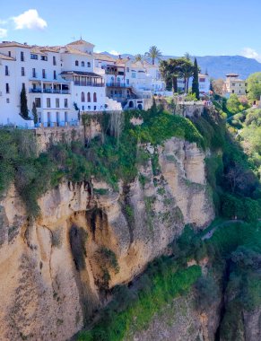 Houses in Ronda in the south of Spain in a sunny day. It a town in the top of the mountains