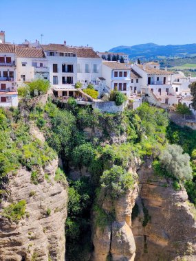 Houses in Ronda in the south of Spain in a sunny day. It a town in the top of the mountains