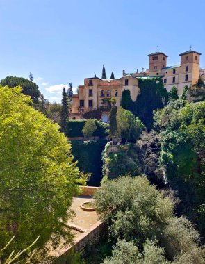 Houses in Ronda in the south of Spain in a sunny day. It a town in the top of the mountains
