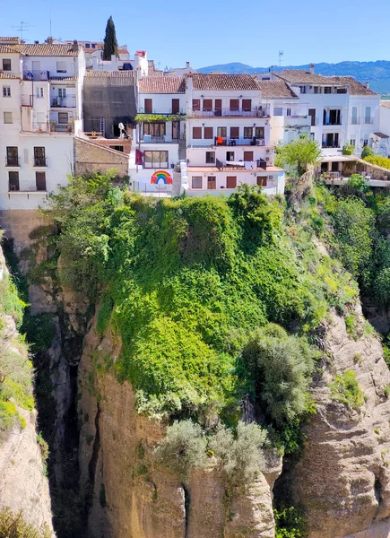 Houses in Ronda in the south of Spain in a sunny day. It a town in the top of the mountains