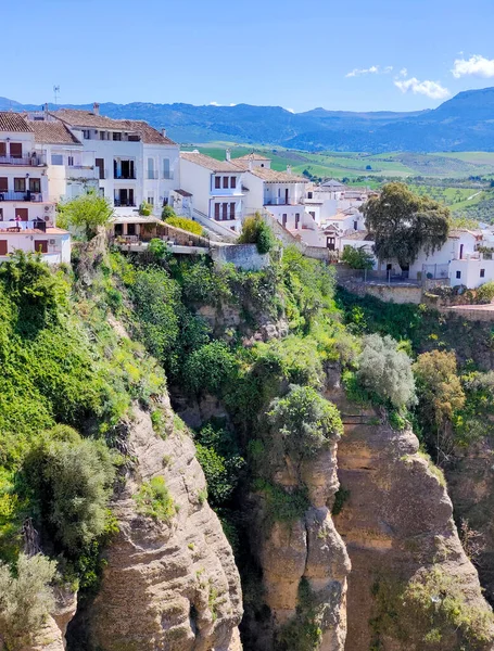 Houses in Ronda in the south of Spain in a sunny day. It a town in the top of the mountains