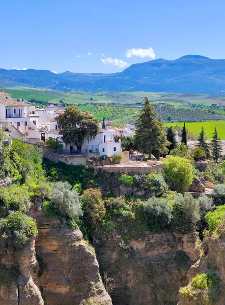 Houses in Ronda in the south of Spain in a sunny day. It a town in the top of the mountains