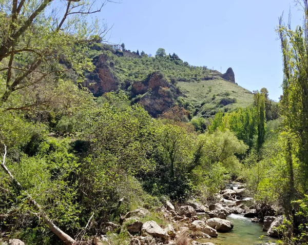 Pont Ronda Dans Sud Espagne Par Une Journée Ensoleillée Est — Photo