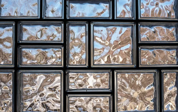 Close Transparent Wall Glass Bricks Sunny Day Royalty Free Stock Photos