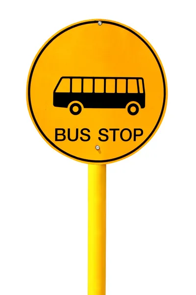 Bus stop sign on white background — Stock Photo, Image