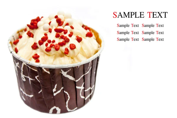 白い背景で隔離のカップ ケーキ — ストック写真