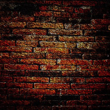 kırmızı tuğla duvar grafik zor Grunge iç