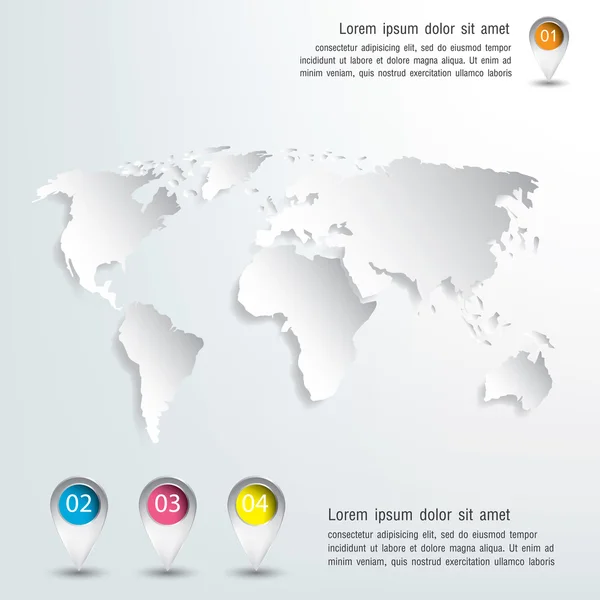 3B vektör dünya harita illüstrasyon ve infographics tasarım
