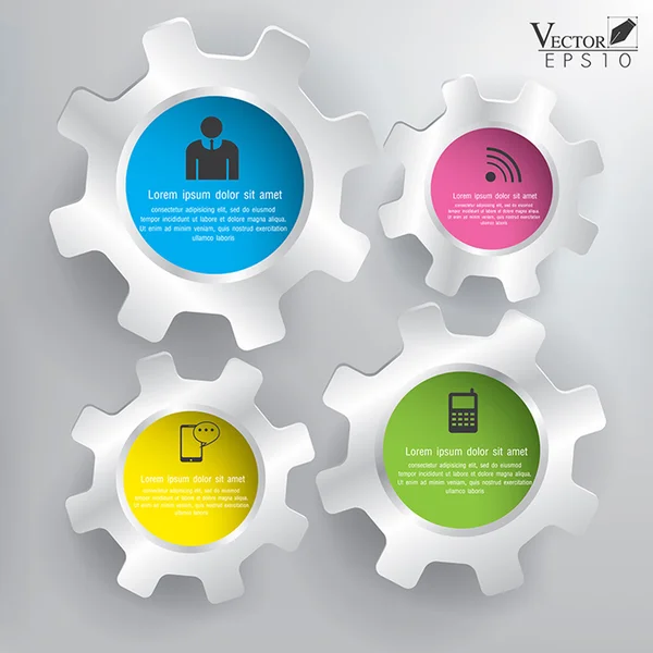 Abstract 3D Gears infographics — Stock Vector