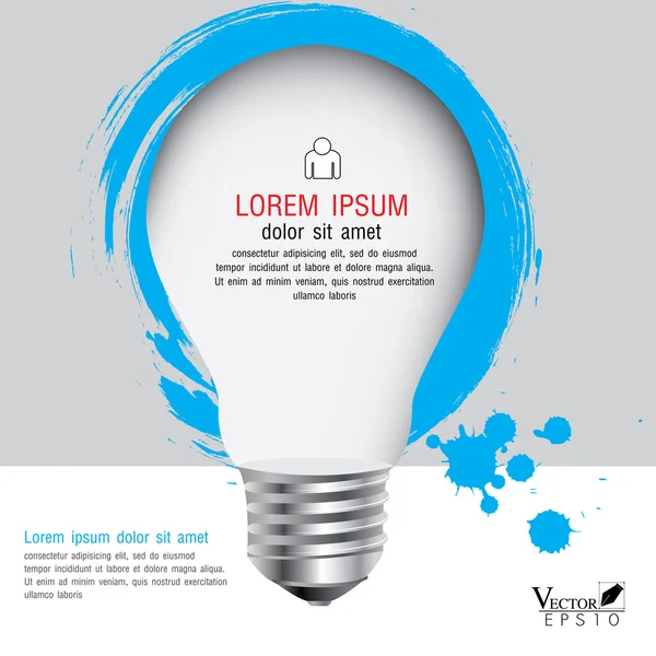 Lamp met infographics, vector illustratie moderne templat — Stockvector