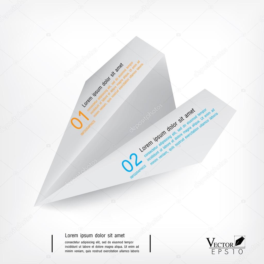 Rocket paper design template infographic. Vector Eps10.