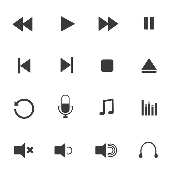 Iconos del reproductor multimedia Vector . — Vector de stock