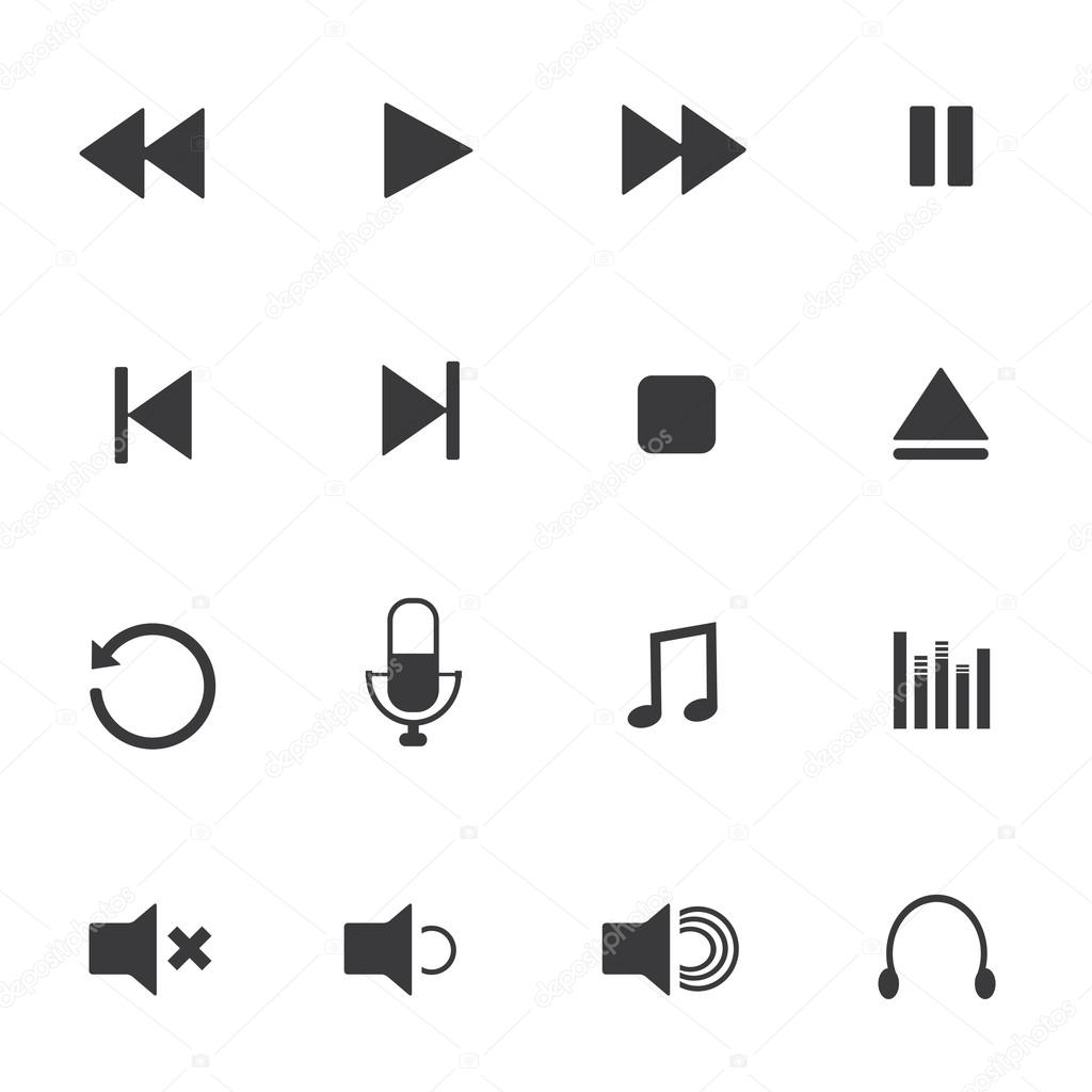 Media player icons Vector.