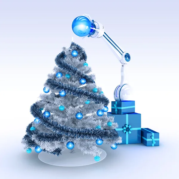 robot ve Noel ağacı