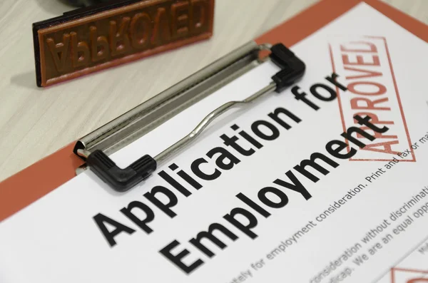 Blankett för ansökan om godkända jobb — Stockfoto