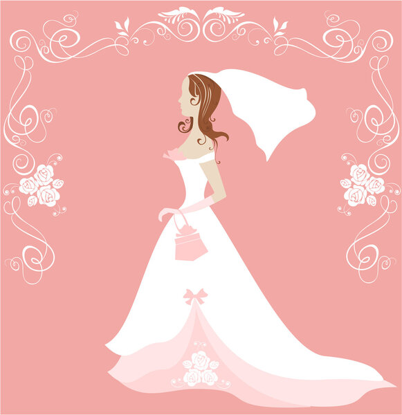 Wedding card with bride