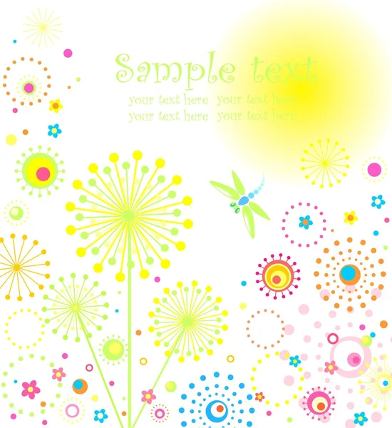 Abstract card with dandelion — Stock Vector