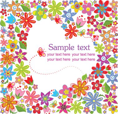 bahar çiçekleri çerçevesi