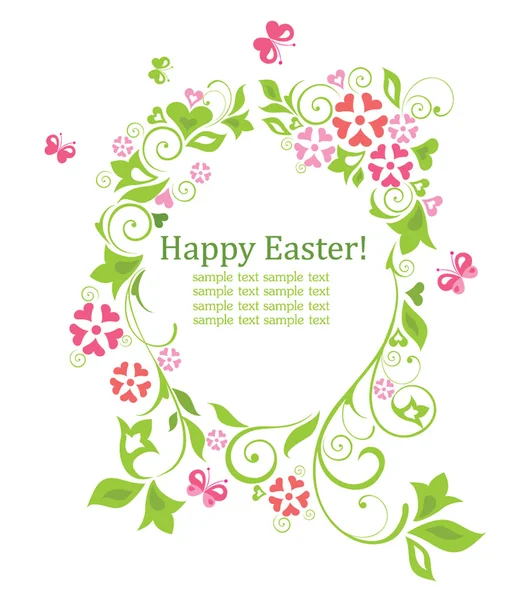 Easter wreath with egg shape — Stock Vector