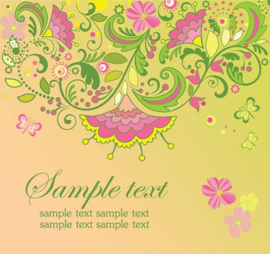 Retro çiçek kartı