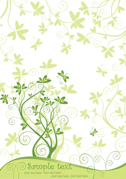 Banner verde primavera — Vector de stock