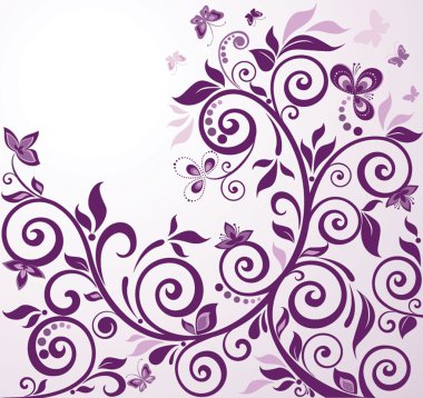 Menekşe vintage çiçek kartı