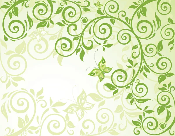 Green floral card — Stock Vector