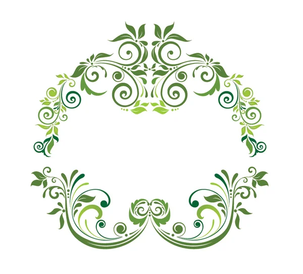 Cadre floral vert — Image vectorielle