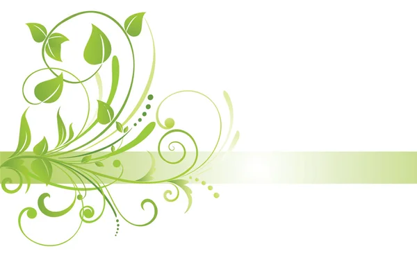 Green floral banner — Stock Vector