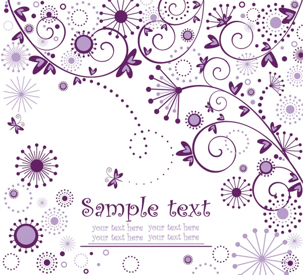 Tarjeta de felicitación violeta — Vector de stock