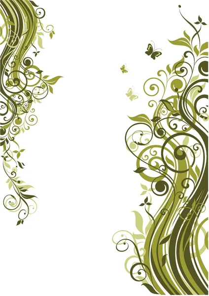 Șablon floral verde — Vector de stoc