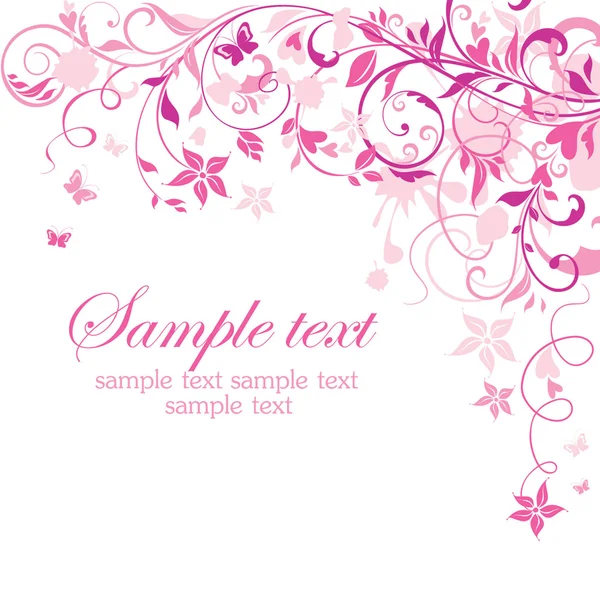 pembe çiçekli retro kartı