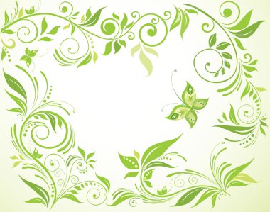 Yeşil çiçekli kart