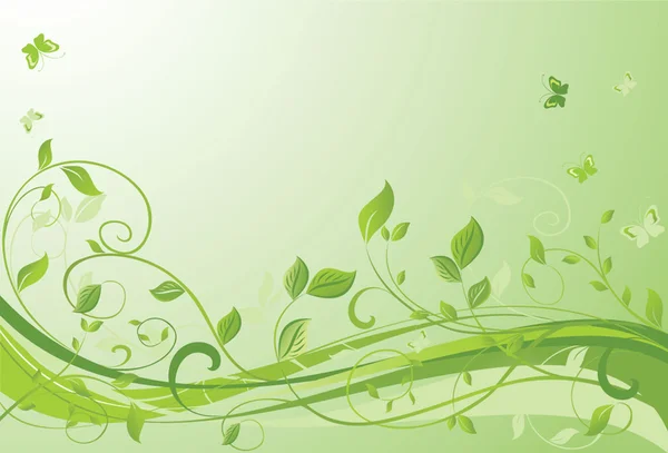 Banner floral verde — Archivo Imágenes Vectoriales