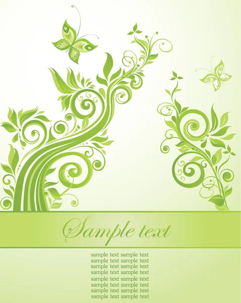 Beau fond vert floral — Image vectorielle