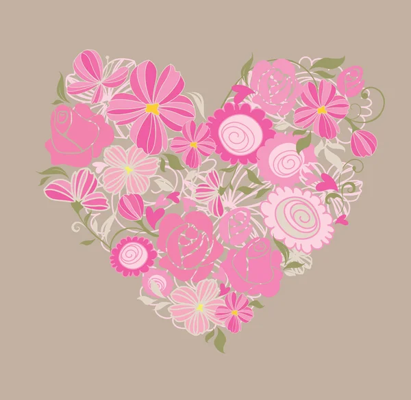花の美しいグリーティング カード — ストックベクタ