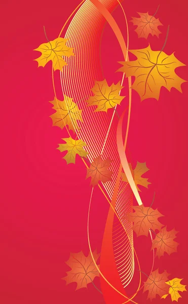 Fondo rojo de otoño — Vector de stock