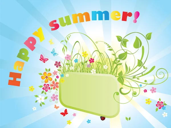 Cadre coloré d'été — Image vectorielle