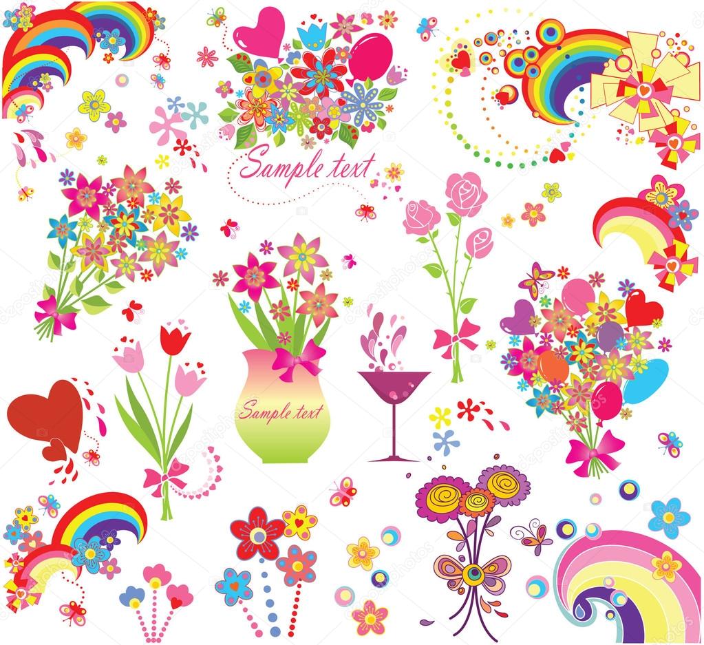 Funny greeting bouquets Stock Vector Image by ©antonovaolena #19801463