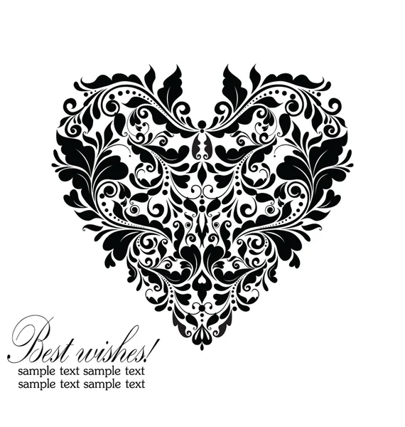 Wedding card (black and white) — Stock Vector