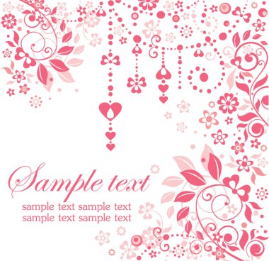 Sevgililer pembe tebrik kartı