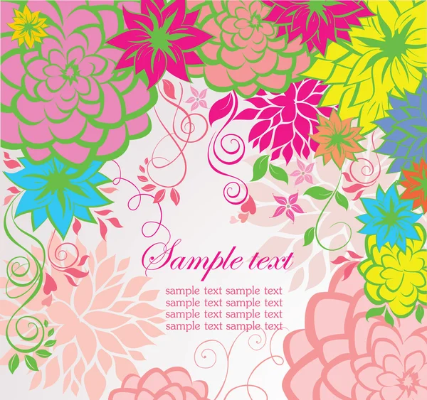 Vintage floral kaart — Stockvector