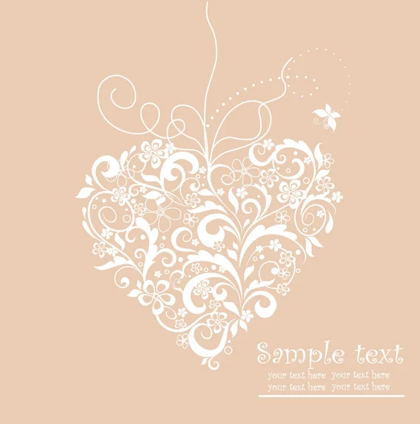 Wedding card with heart shape — Stock Vector