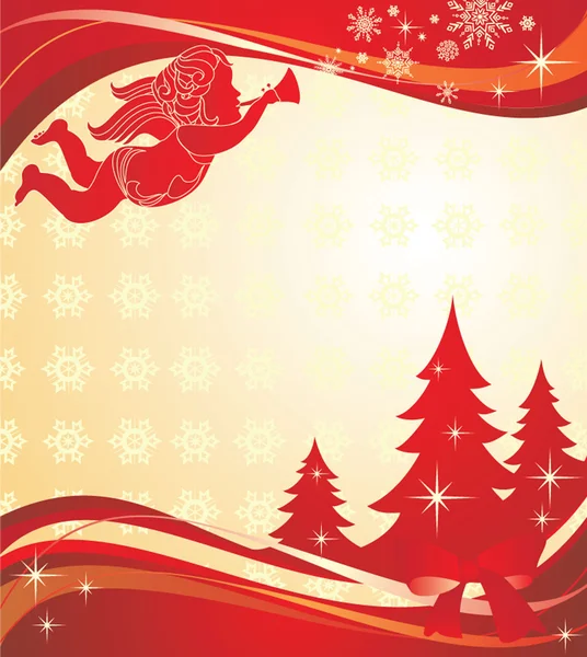 Banner de Natal com anjo — Vetor de Stock