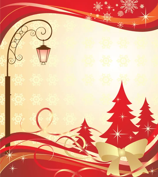 Kerst banner met lantaarn — Stockvector