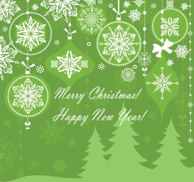 Yeşil Noel kartı
