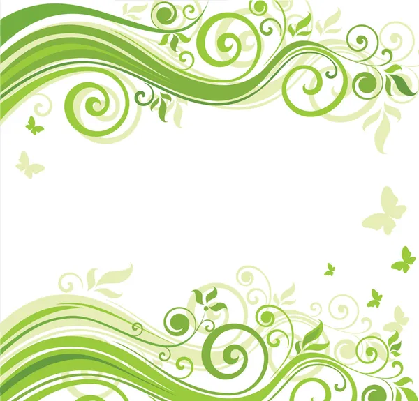 Floral groene achtergrond — Stockvector