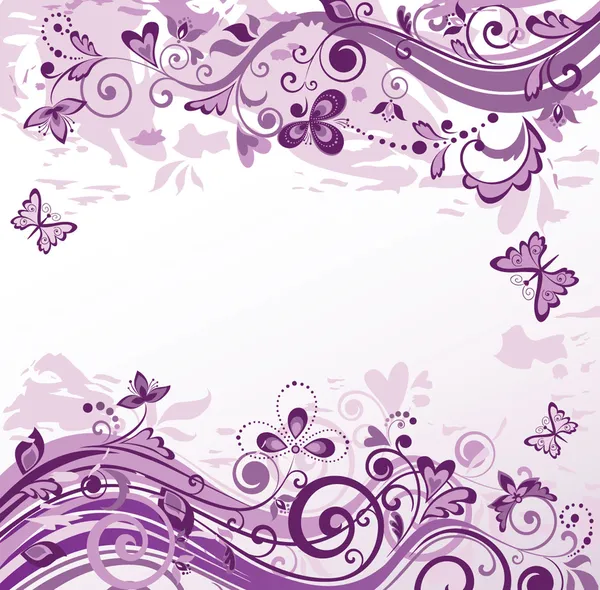Fondo floral violeta — Vector de stock
