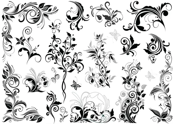 Vintage floral designelementen — Stockvector