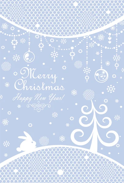 Christmas blue greeting — Stock Vector